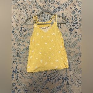 yellow & white floral spaghetti strap tank top
